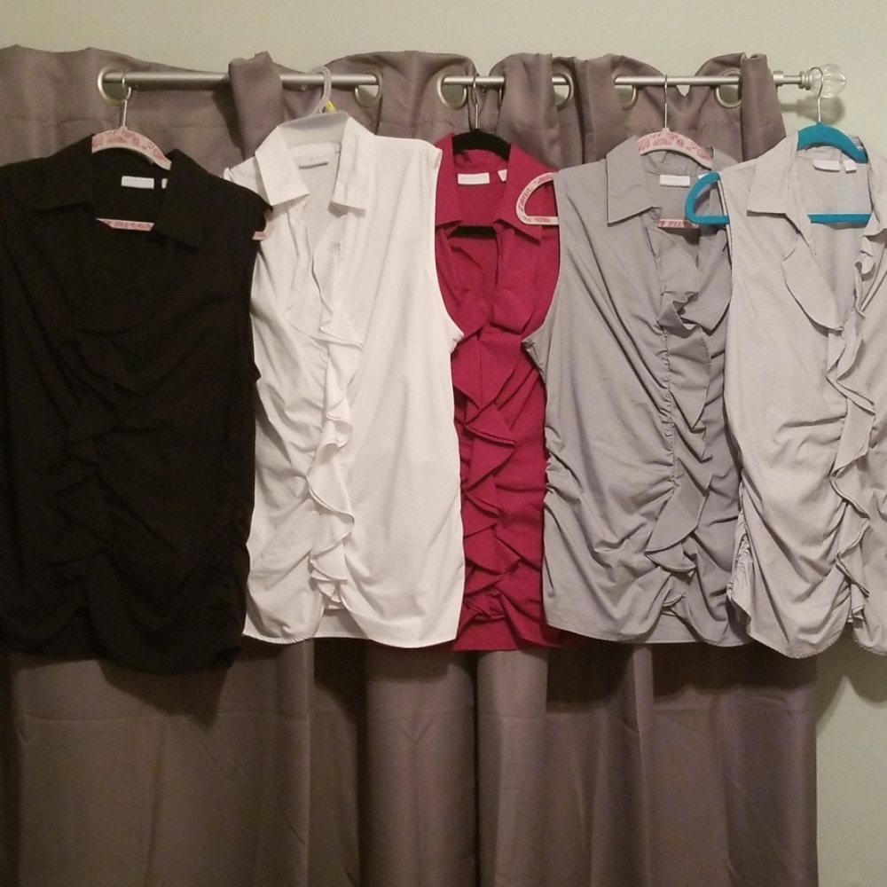 Sleeveless ruffle shirts